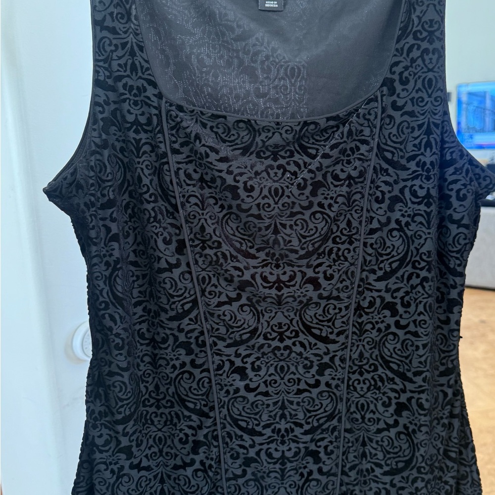 White House Black Market Black Patterned Blouse
